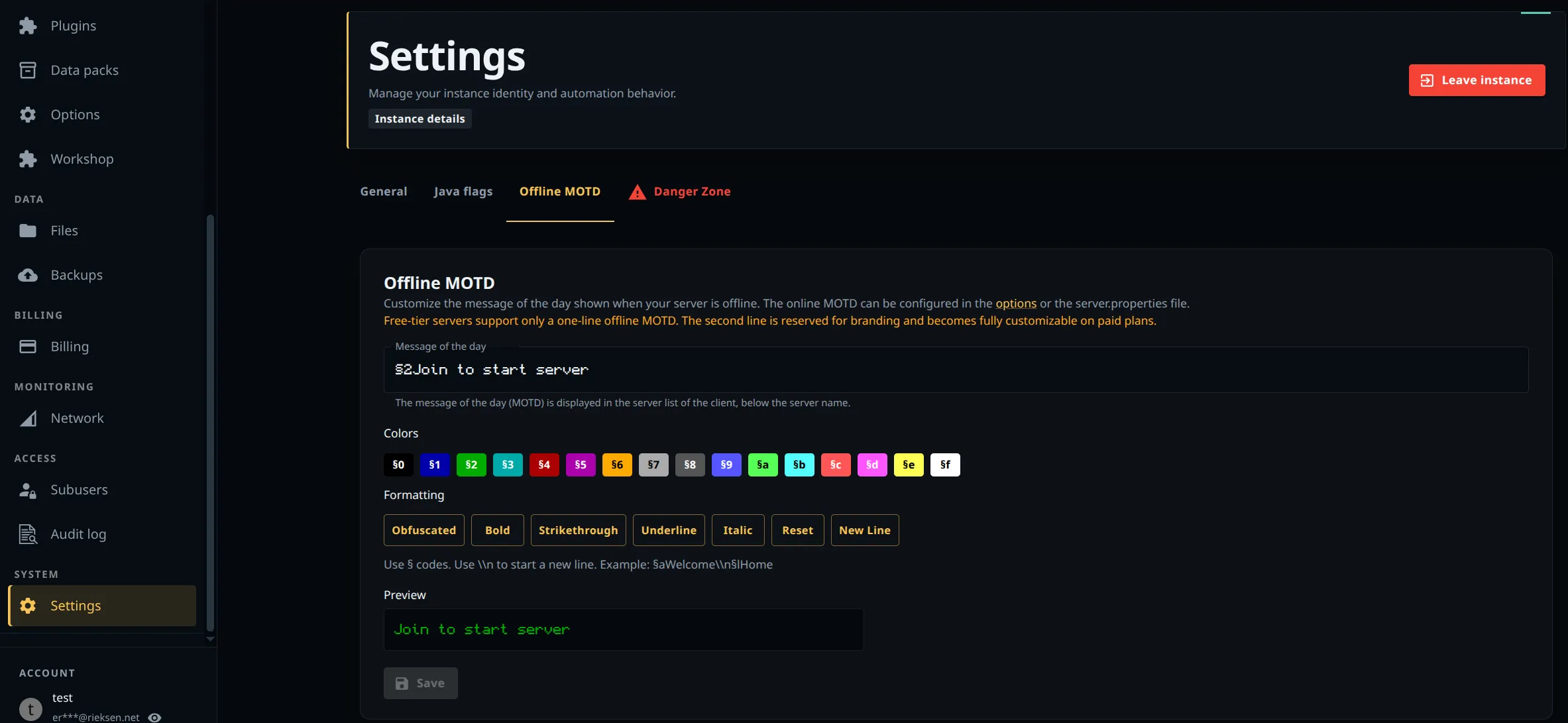 PowerupStack offline Minecraft MOTD editor