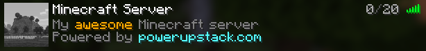Two-line Minecraft server MOTD with color formatting
