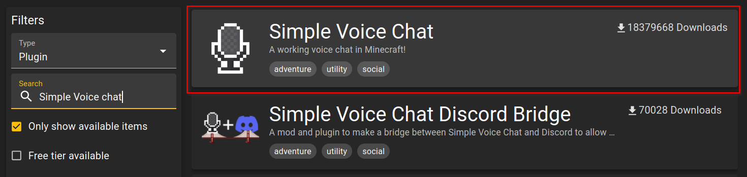 Search for component